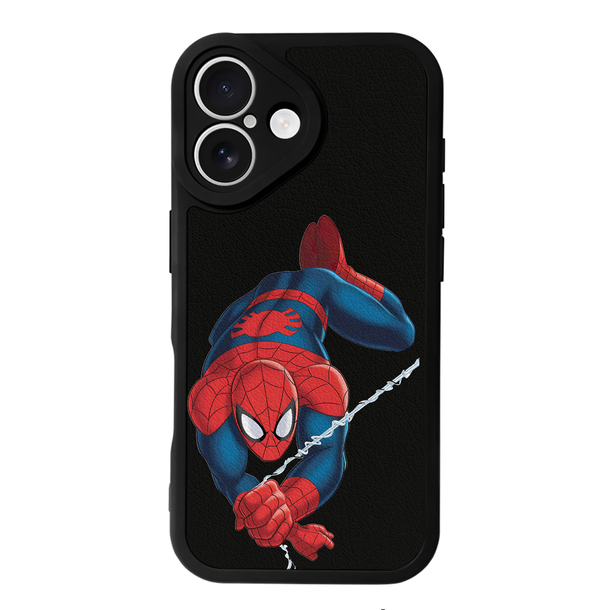 Spider Man スパイダーマン 【iPhone 16シリーズ対応】シリコンスマホケース（レザー調） 材質：シリコン
